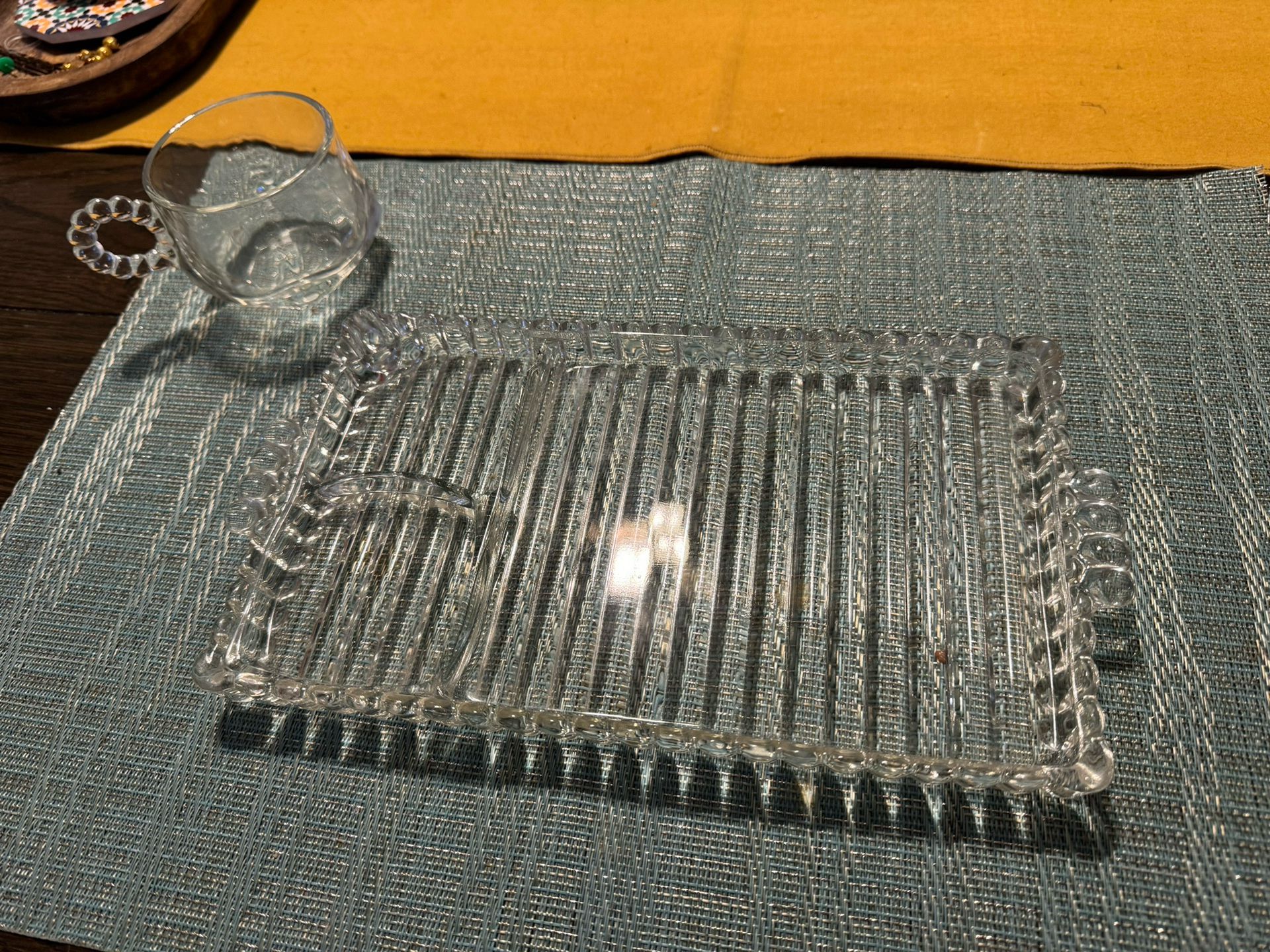Vintage ORCHARD CRYSTAL PARTY Snack Tray