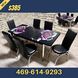 Dining Set 6 Chairs And Table 7pcs 