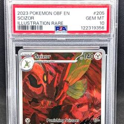 Scizor 205/197 PSA 10 Pokemon Obsidian Flames 2023 Illustration Rare