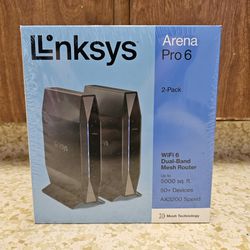 NEW! Linksys Arena AX3200 Whole Home Dual Band Wi-Fi 6  Router (2pk Mesh System)