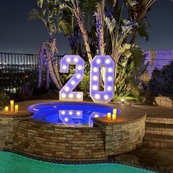 4ft Tall Numbers Prop With Lighting - Party Decor