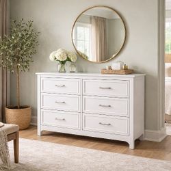 Drawers Dresser 6 White Organizer for Living Room Hallway
