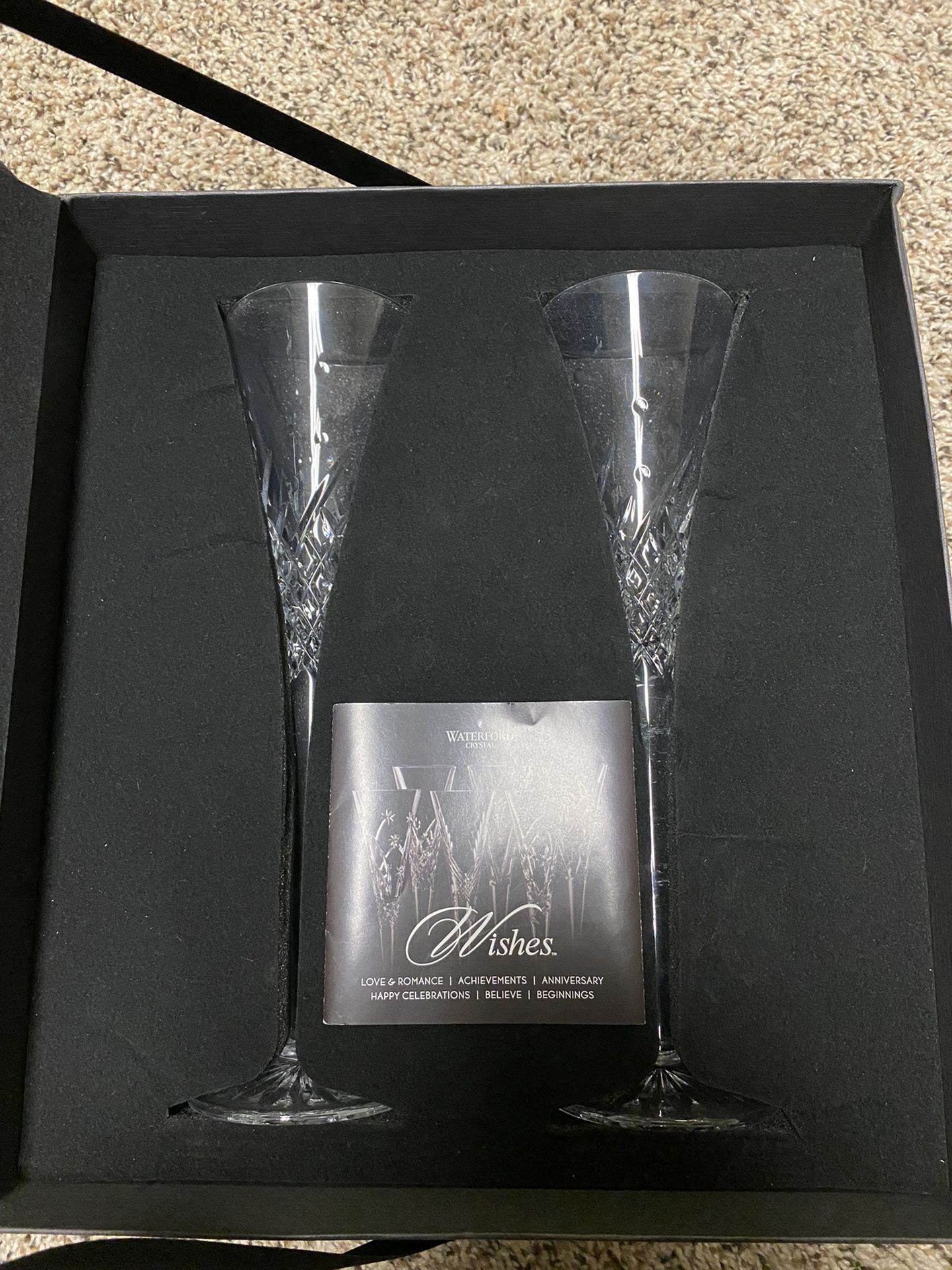 Waterford Crystal Wishes Toasting Flutes