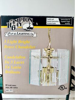 Hampton Bay 3 Lights BrightBrass Chandelier Ceiling Light
