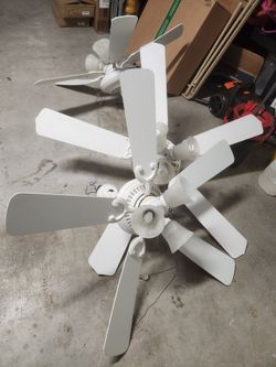 3 White Ceiling Fans with Lights