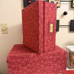 Two Decorative Red Boxes. 
