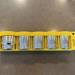 5-Piece 1/2” Drive 12 Point Impact Sockets 