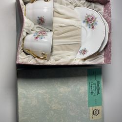 Haas & Czjzek porcelain hc 304 tea set of 2 Floral Made In Czech Republic Tea