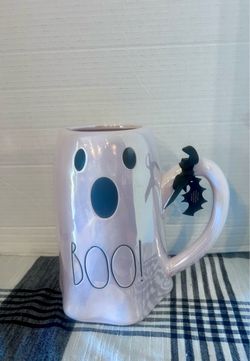 Rae Dunn pink ghost Halloween pitcher