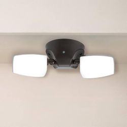 FT 90 Watt Equivalent 2000 Lumen 100 Degree Bronze Motion Sensing Dusk to Dawn Flood Light 2 Pack