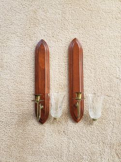 Wall Wood Candle Holders