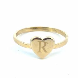 Woman’s Ladies 10k Yellow Gold Initial R in a Heart Ring Size 7 GP3134919