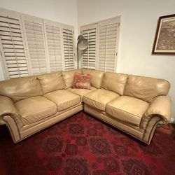 Light Camel - Beige - Tan Leather Sofa Sectional