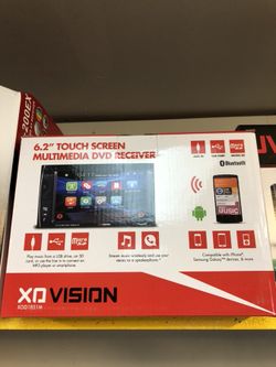 XO Vision XOD1851 In-Dash Double DIN 6.2" INCH Wireless Bluetooth Touchscreen Monitor w/ DVD, MP3, AM/FM CAR Receiver, Built-in USB and SD Card Input
