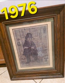 Framed Charlie Chaplin New York Times Print 1976
