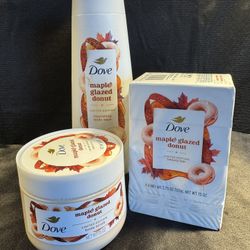 Dove Maple Glazed Donut Bath & Body Set: Includes Soap, Scrub and Body Wash