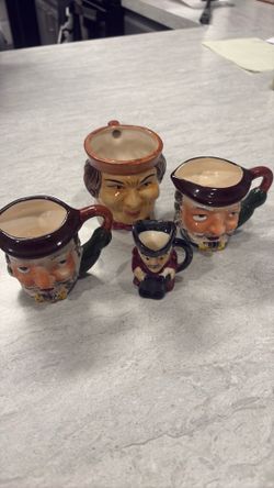 Vintage Toby Pitchers and cup