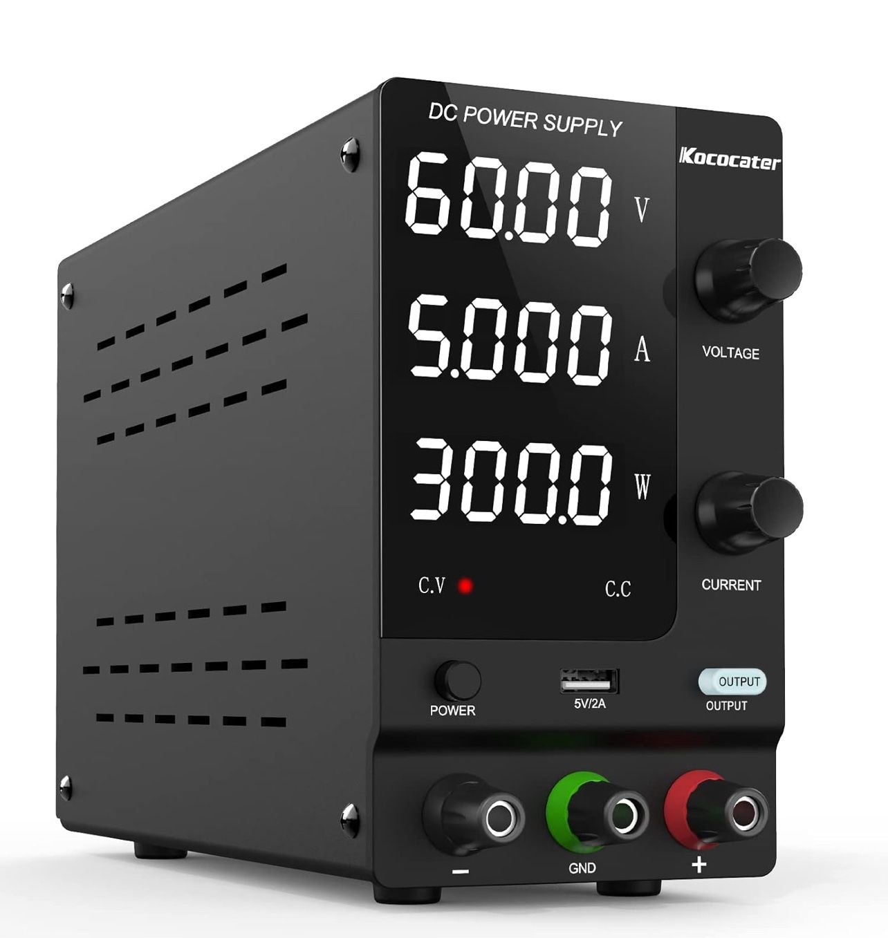 DC Power Supply Variable 60V 5A with Output Switch, Adjustable Regulated