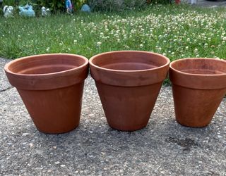 Set of 3 Italian Terracotta Planters.  Read description 1st