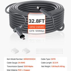 Starlink Gen 2 Cable, 32.8 FT, 24 AWG 