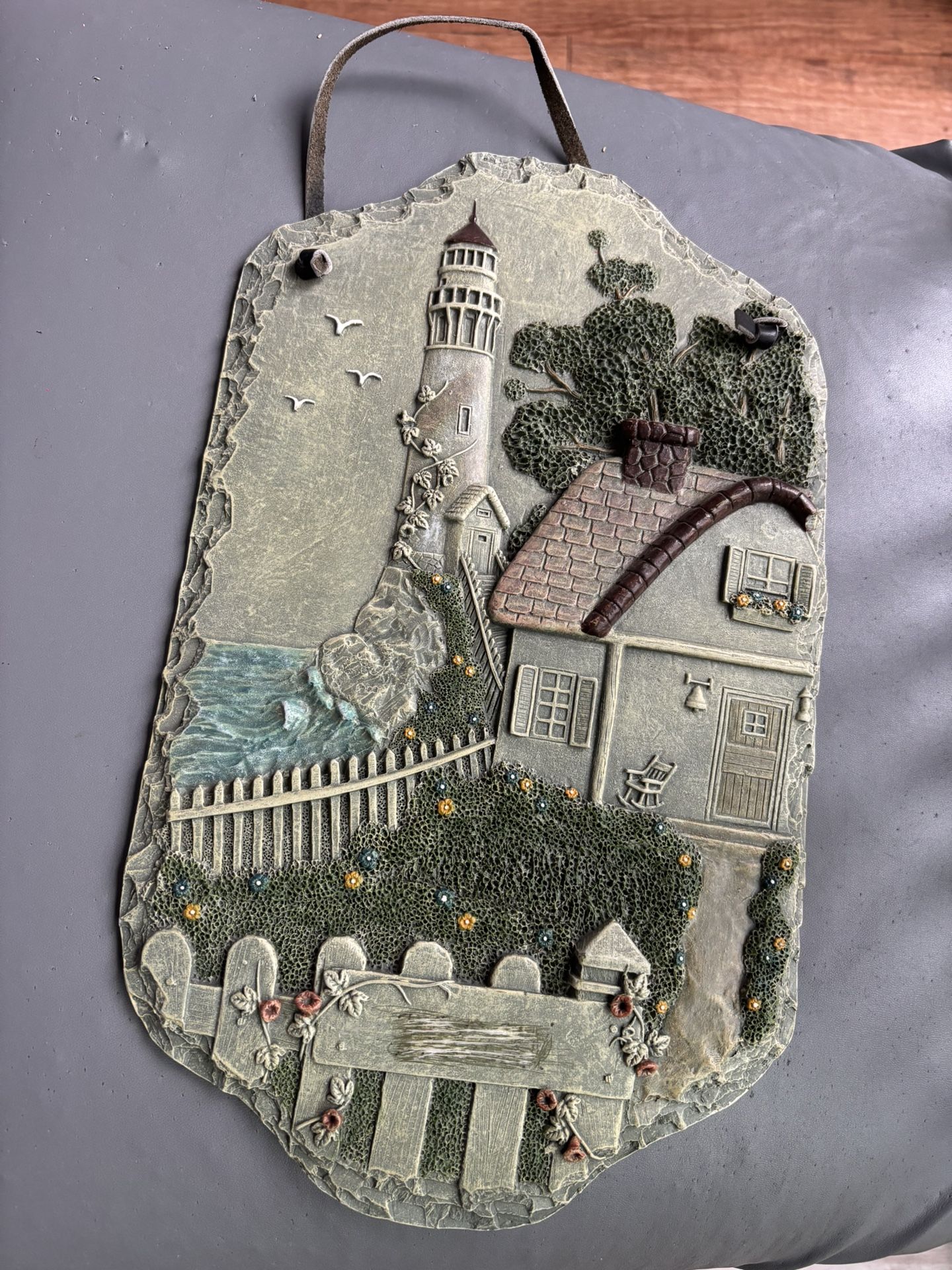 Nautical Plaster Hanging Plaque 12x8 Beautiful!