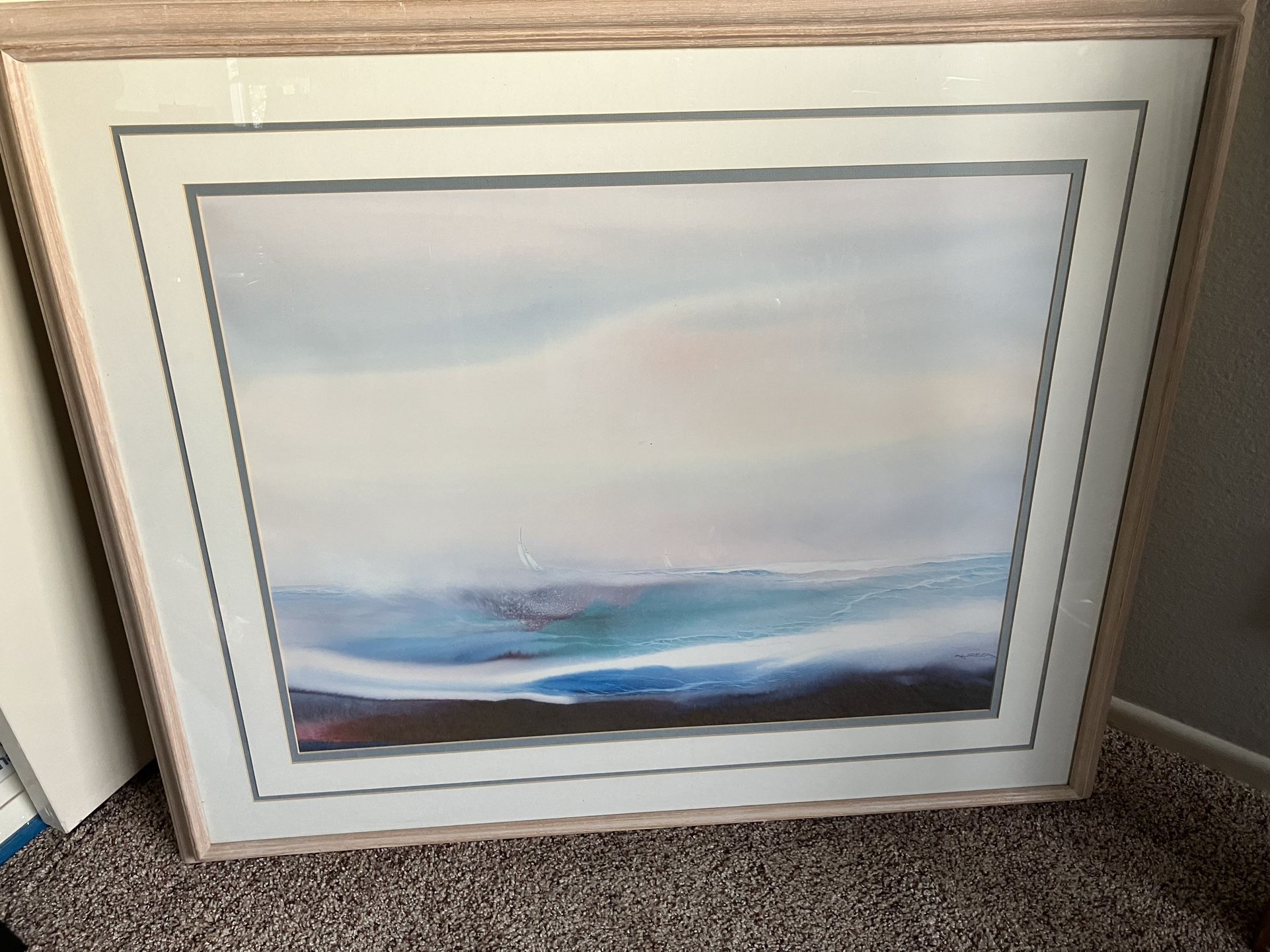 Large Ocean Picture With Sailboat