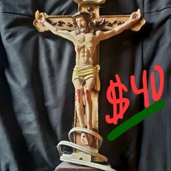 1 Of A Kind Vintage Jesus On The Cross Lamp