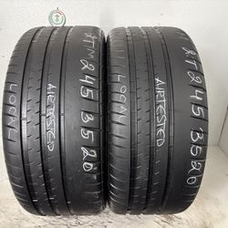 2 Tires 245 35 20 Michelin Pilot Sport Cup2 Like New No Repairs