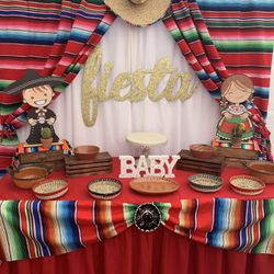 Mexican fiesta / gender reveal also decoration set up