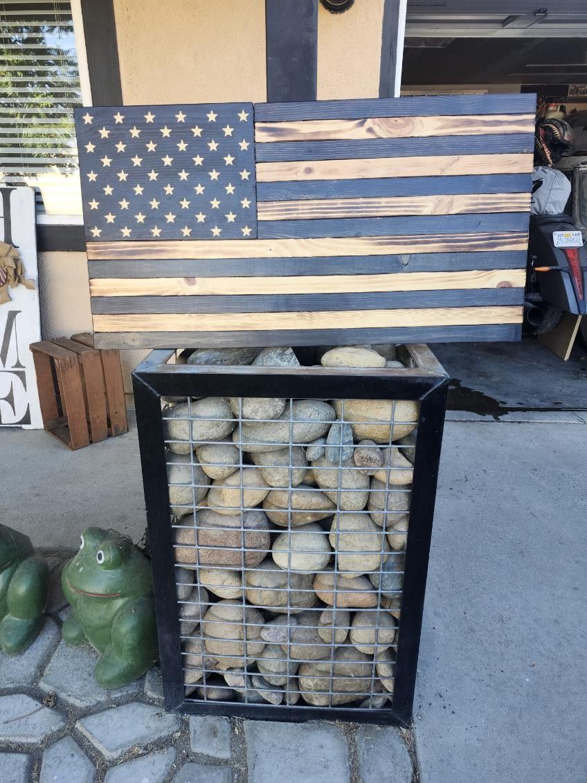 50 State Wooden Homemade American Flag 