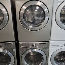 LG Front Loading Washer And Stackable Gas Dryer Set 