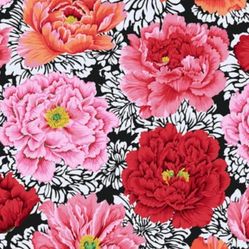 Brocade Peony Crimson Cotton Quilting Fabric~ Kaffe Fassett
