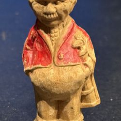 Rare Vintage Mexican Clay Pottery Statue Old Man Figurine 3". Very old, see pictures for details!