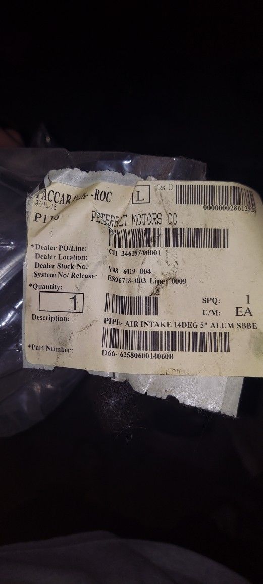 Pipe Air Intake 14 Deg 5in Alum sbbe