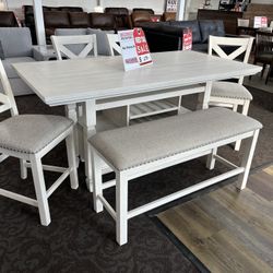 6pc Counter Height Dining Table Set