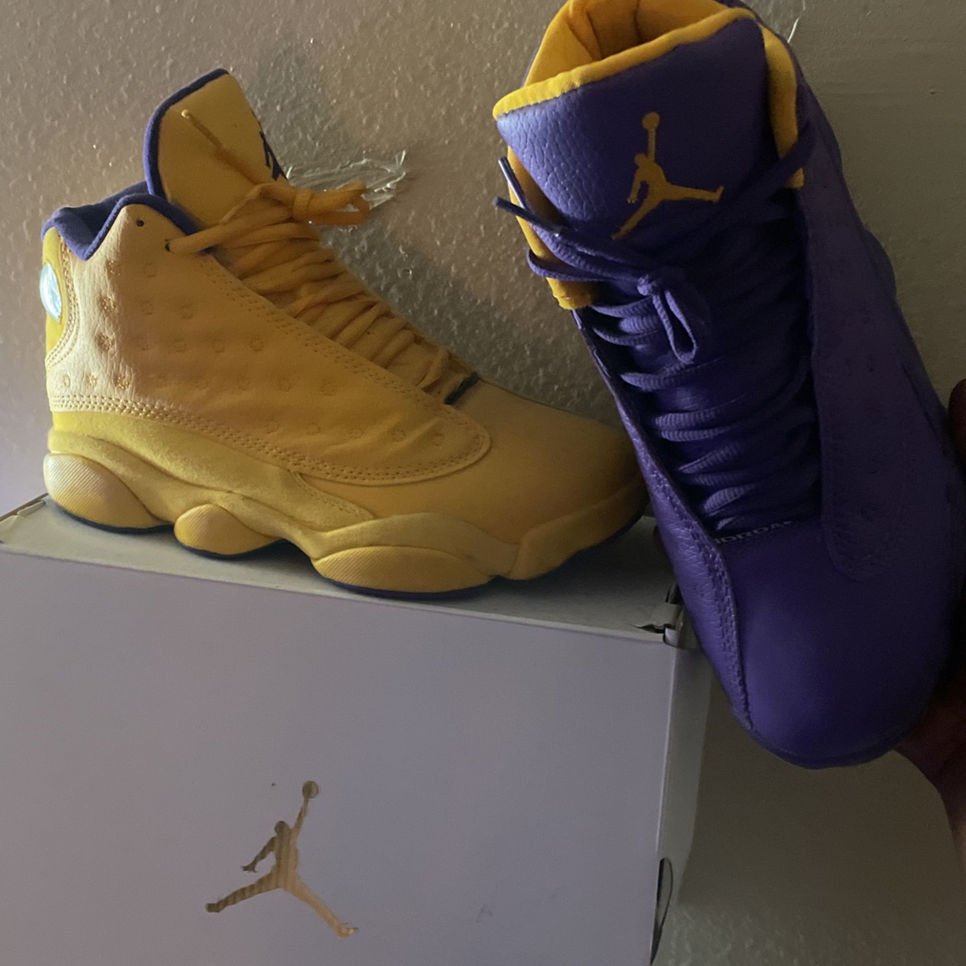 Jordan 13 clearance purple and yellow