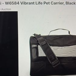 New Vibrant Life Pet Carrier, Black, 16 lb(W6584)