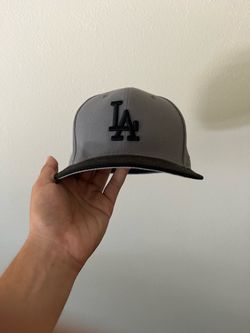 Dodgers grey and black hat new era