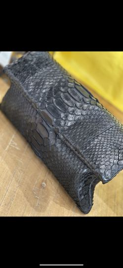 Exotic Python Leather Black New Clutch