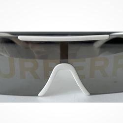 Burberry White Plastic Rectangle Sunglass Logo Lens 