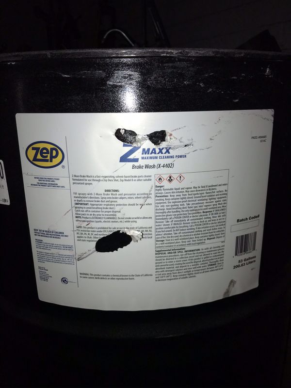 ZEP BRAKE Z MAXX WASH 55 GAL DRUM 250 for Sale in Scottsdale, AZ OfferUp