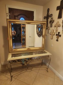 Mirror and table