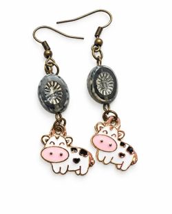 Cute Cow Dangle Earrings