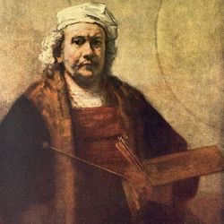 SELF-PORTRAIT, 1663 REMBRANDT Original Vintage Fine Art 1950’s Print USA Printed Antique Dutch Painter Collectible