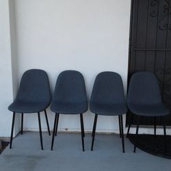 4 Dining Chairs Dark Gray 