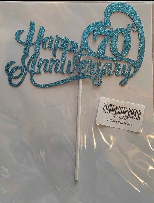70th Anniversary Cake Topper