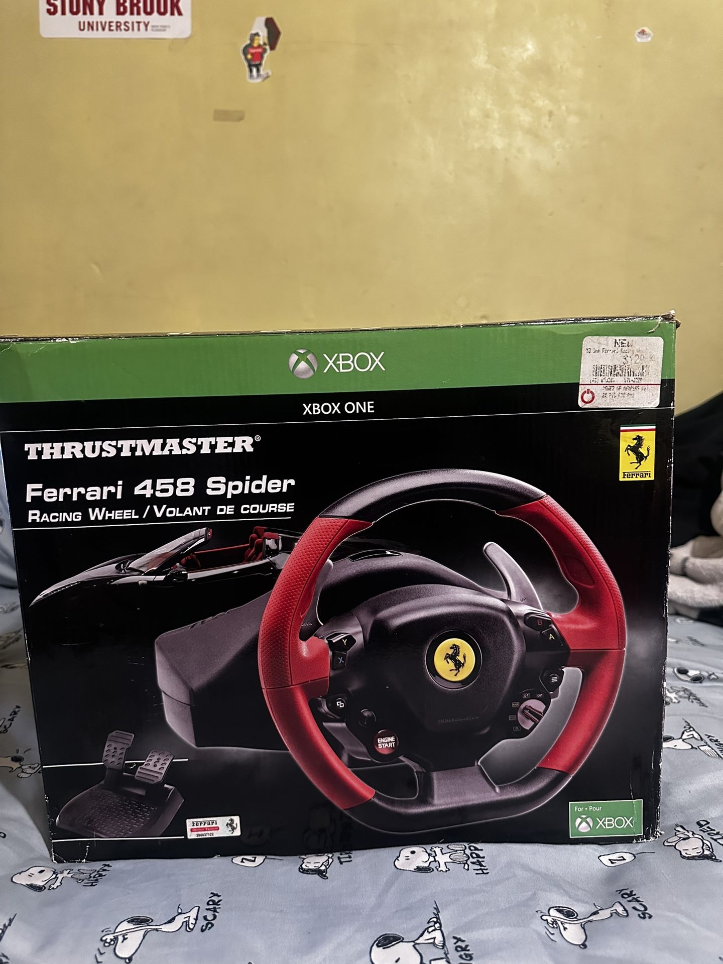 Xbox One and a Thrustmaster - Ferrari 458 Spider Racing Wheel for Xbox One - Black/Red/Yellow