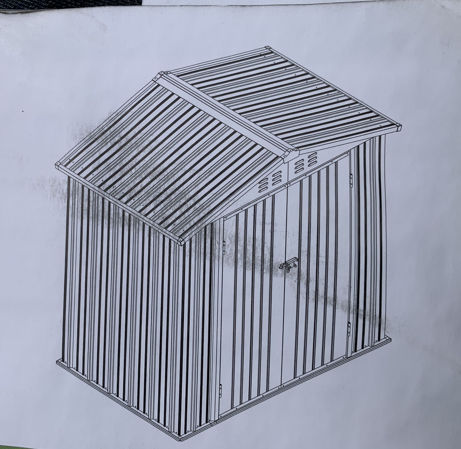 Patiowell 6x4 Metal Shed. Unassembled.
