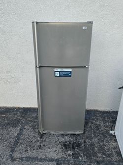 LG top and bottom stainless steel refrigerator.