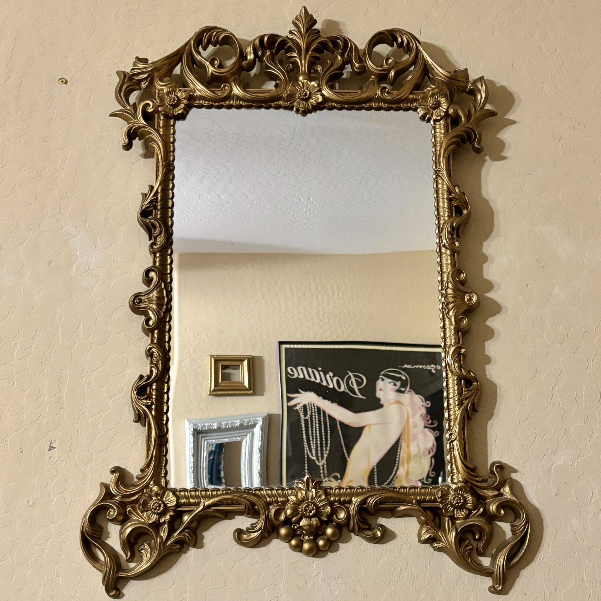 MCM Baroque Hollywood Regency Syroco Mirror